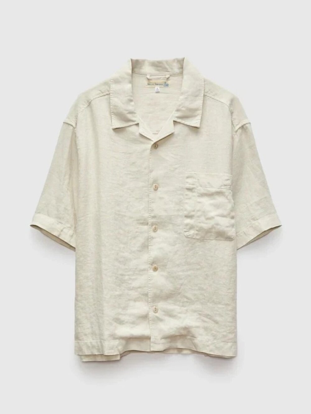 Merz B Schwanen SHIRT03LI Linen Bowling Polo T-Shirt M Light Stone NWT Portugal